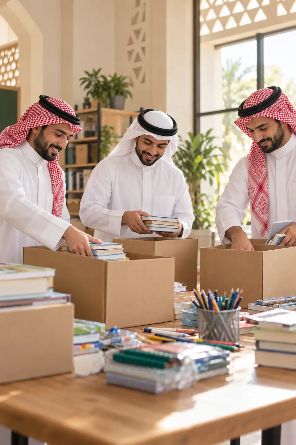 متطوعون سعوديون يجهزون مستلزمات مبادرة مجتمعية